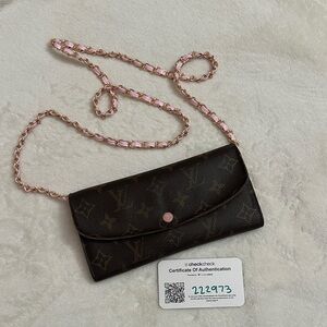 Louis Vuitton Pink Brown Monogram Sarah Wallet